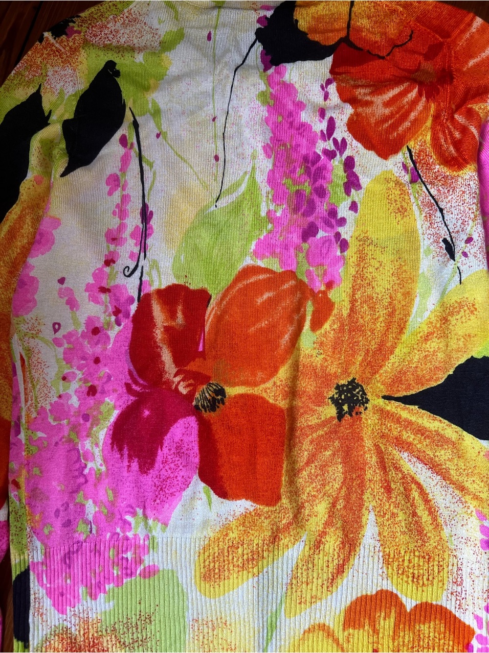 Trina Turk Floral Button Cardigan - Bright Multi size large - Picture 8 of 8
